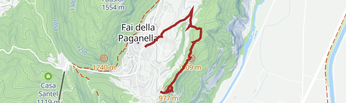 Route map: Nature Route, Viewpoint and Archaeological Excavations - Fai della Paganella